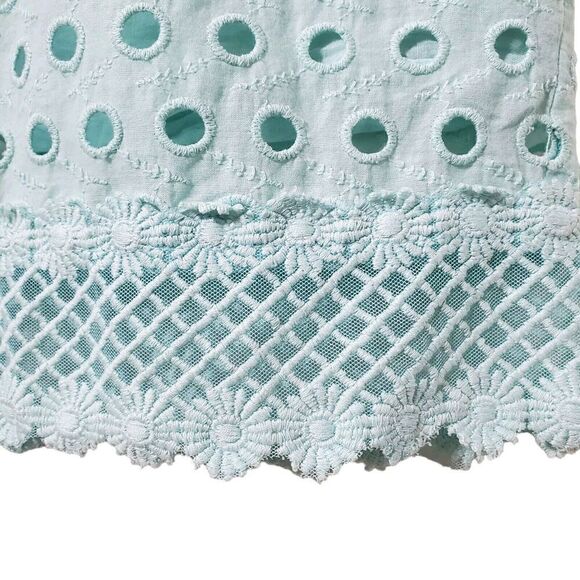 ASOS Pencil Midi Dress Size 2 Seafoam Green Anglais Embroidered Womens - Picture 5 of 14